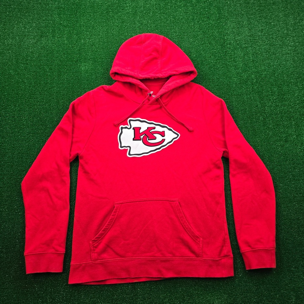 Kansas City Chiefs Hoodie Sweatshirt Mens Medium Red Pullover‎ NFL Football